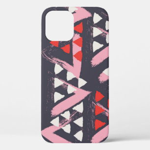 Hand-Drawn Artistic Pattern Display iPhone 12 Case