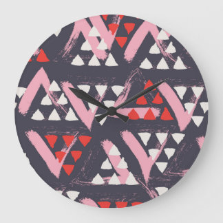 Hand-Drawn Artistic Pattern Display Large Clock