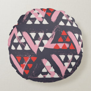 Hand-Drawn Artistic Pattern Display Round Cushion