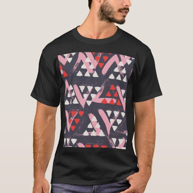 Hand-Drawn Artistic Pattern Display T-Shirt (Front)