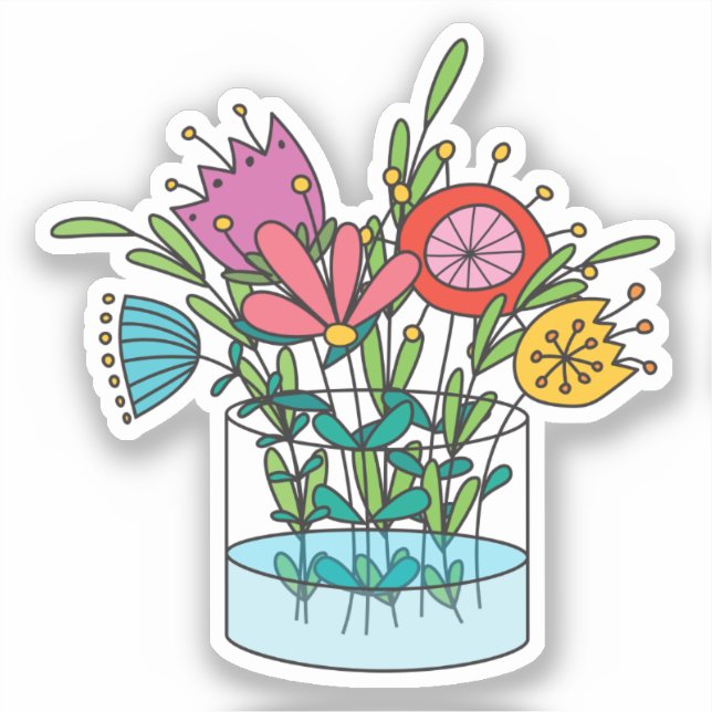 Hand Drawn Artwork Custom-Cut Vinyl Sticker (Front)