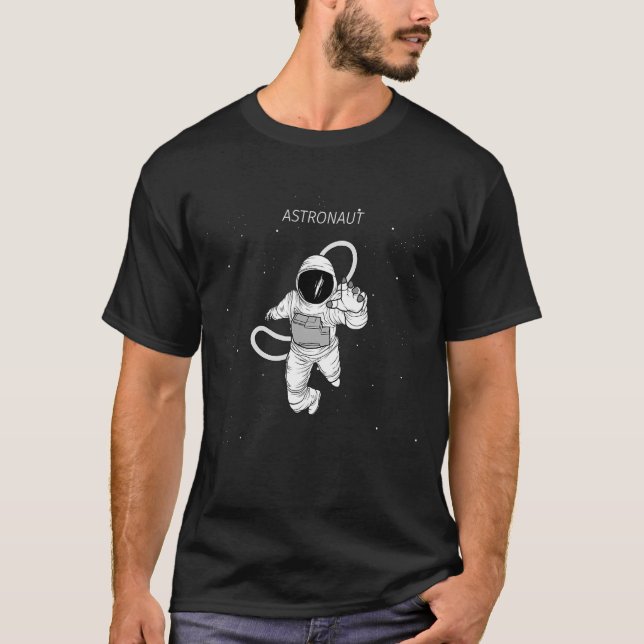 Hand Drawn Astronaut Space T-Shirt (Front)
