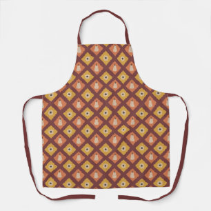 Hand Drawn Autumn Diamond Pattern Apron