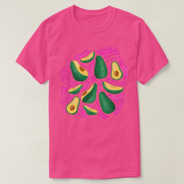 Hand drawn avocado art for avocado lovers crazy av T-Shirt (Design Front)