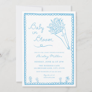 Hand Drawn Baby in Bloom Farmer Market Baby Shower Invitation