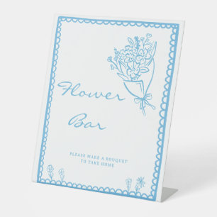 Hand Drawn Baby in Bloom Flower Bar Sign