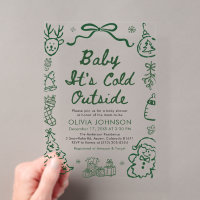 Hand Drawn Baby It's Cold Outside Baby Shower