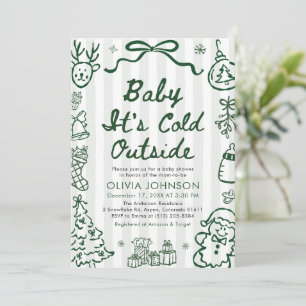 Hand Drawn Baby It's Cold Outside Baby Shower Invitation