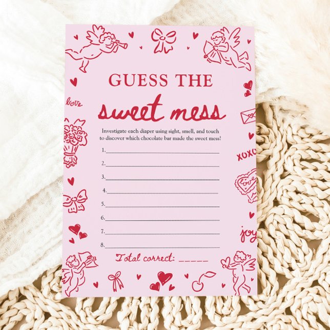 Hand Drawn Baby Shower Guess The Sweet Mess Game Invitation (Hand Drawn Baby Shower Guess The Sweet Mess Game )