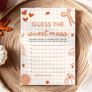 Hand Drawn Baby Shower Guess The Sweet Mess Game Invitation