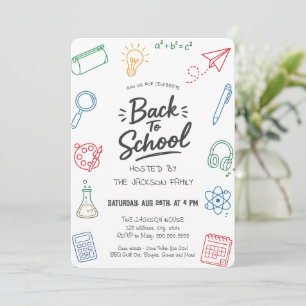 Hand Drawn Back to School Party Invitation