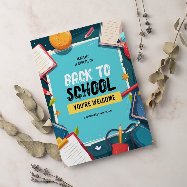 Hand Drawn Back to School Poster Invitation (Creator Uploaded)