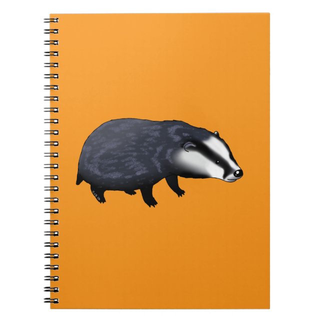 Hand Drawn Badger Illustration Design Notebook (Front)