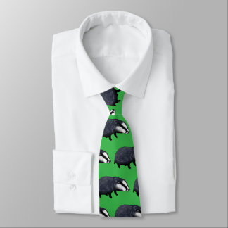 Hand Drawn Badger Illustration Design Tie