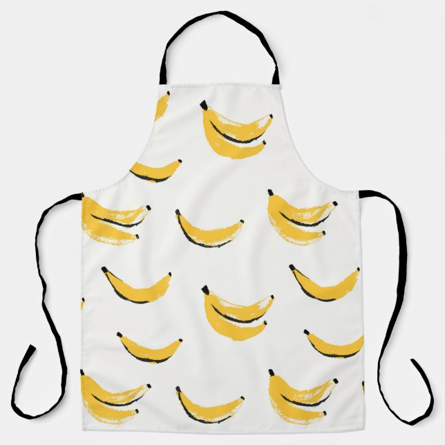 Hand-drawn bananas, stylish seamless pattern. apron (Front)