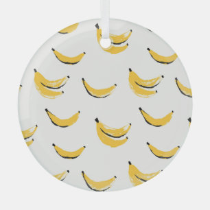 Hand-drawn bananas, stylish seamless pattern. glass tree decoration