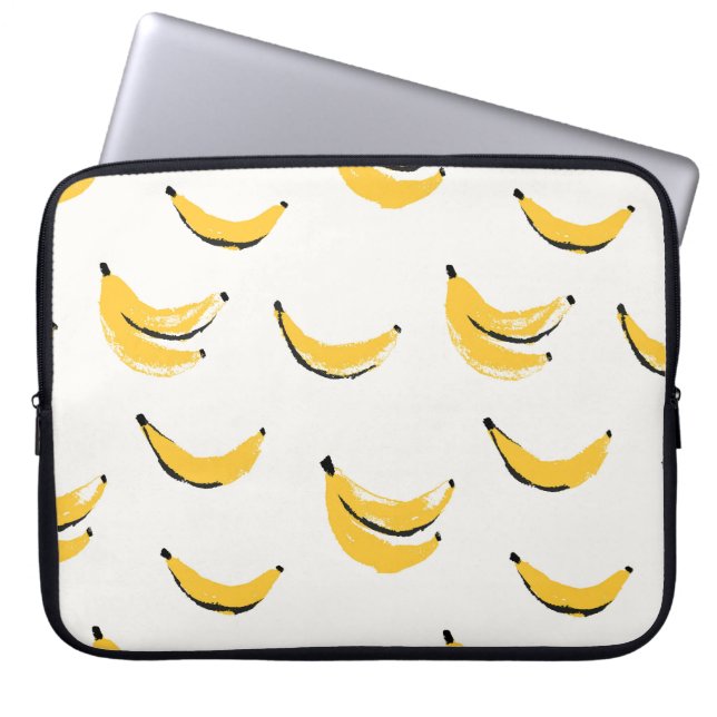 Hand-drawn bananas, stylish seamless pattern. laptop sleeve (Front)