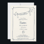 Hand drawn Baptism invitation with doves<br><div class="desc">Unique modern Baptism invitation featuring a hand drawn illustration with doves. Find matching products in our shop or contact us.</div>