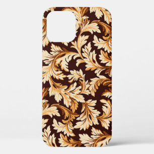 Hand Drawn Baroque Leaves: Stylish Elegance. iPhone 12 Case