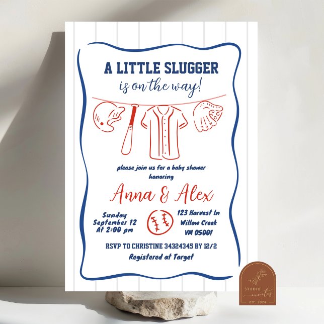 Hand Drawn Baseball Baby Shower Invitation (Creator Uploaded)