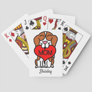 Hand Drawn Beagle Mum Personalised Playing Cards