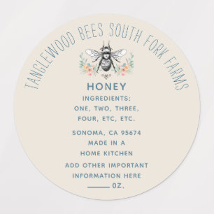 Hand Drawn Beekeeper Apiary Floral Cottage Company