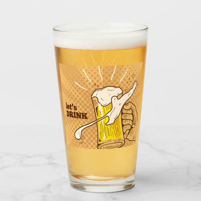 Hand Drawn Beer Glass (Front Filled)