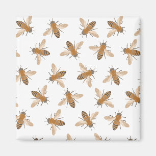 Hand Drawn Bees Magnet