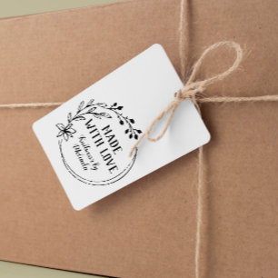 Hand Drawn Berry Flower Wreath Made With Love Rubber Stamp