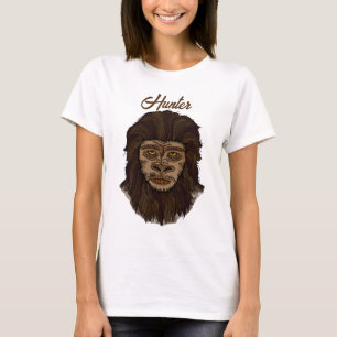 Hand drawn Bigfoot Sasquatch Swamp Ape Hunter  T-Shirt