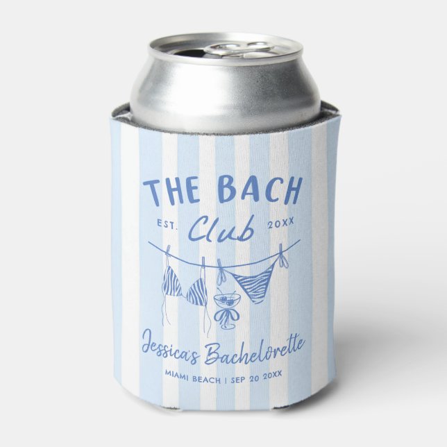 Hand Drawn Bikinis Coastal Bachelorette Weekend Can Cooler (Can Front)