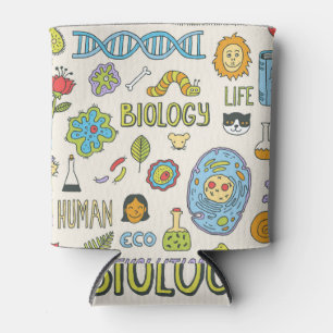 Hand-drawn biology, vintage illustration can cooler