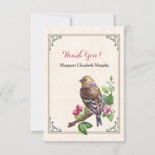 Hand-Drawn Bird Personalised Thank You Card