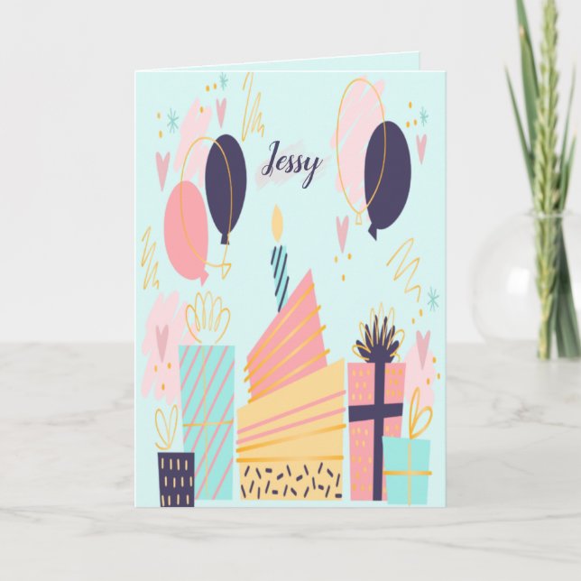 Hand Drawn Birthday Card  (Front)