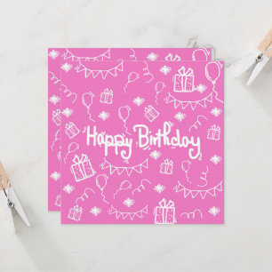 hand drawn birthday invitation card