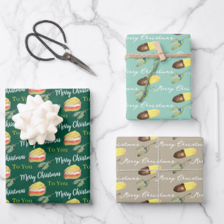 Hand Drawn Biscuit Cookie Christmas Wrapping Paper Sheet