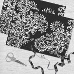 Hand Drawn Black and White Mandala Flowers Doodle Tissue Paper