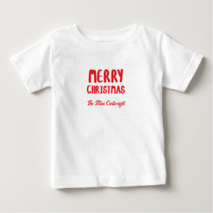 Hand-drawn Block Letters Merry Christmas Greeting Baby T-Shirt