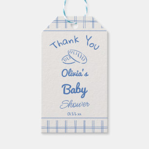 Hand Drawn Blue Bun In The Oven Baby Boy Shower Gift Tags