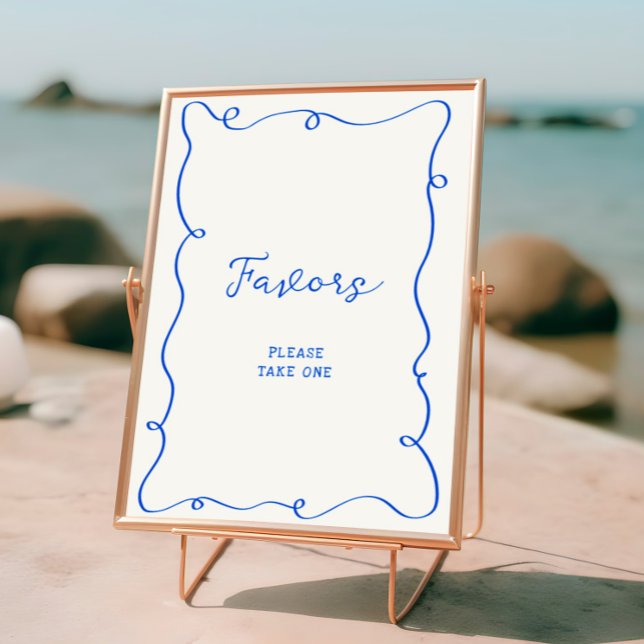 Hand Drawn Blue Frame Favours Poster (Creator Uploaded)
