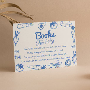 Hand Drawn Blue Locally Grown Boy Book Request Enclosure Card