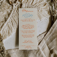 Hand Drawn Blue Orange Whimsical Wedding