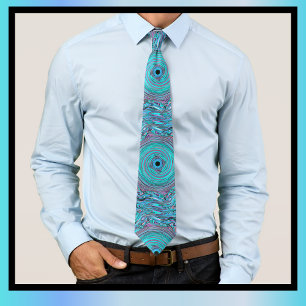 Hand Drawn Blue Swirl Pattern  Tie