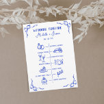 Hand Drawn Blue Wedding Itinerary Schedule Welcome Programme<br><div class="desc">Hand Drawn Blue Wedding Itinerary Schedule Welcome Poster.
Original whimsical artwork by Savanamm.
Contact me if you want personalised illustration for your wedding</div>
