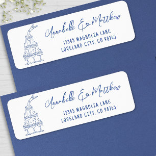 Hand Drawn Blue Wedding Return Address