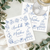 Hand Drawn Blue Whimsical Wedding