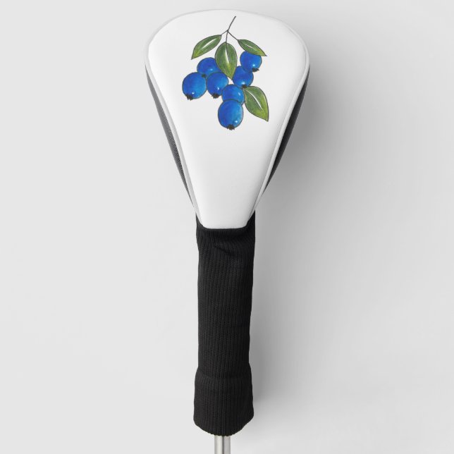 Hand Drawn Blueberries Golf Head Cover (Front)