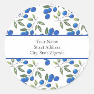 'Hand Drawn Blueberries Pattern' Labels