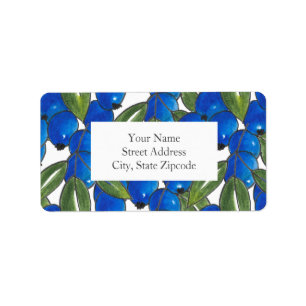 'Hand Drawn Blueberries Pattern' Labels
