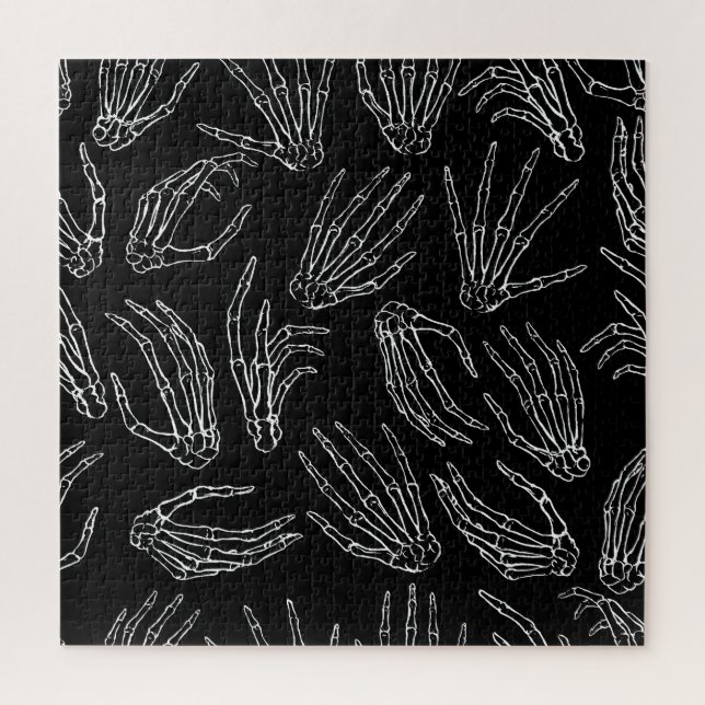 Hand-Drawn Bones, Engraving Style Background. Jigsaw Puzzle (Vertical)